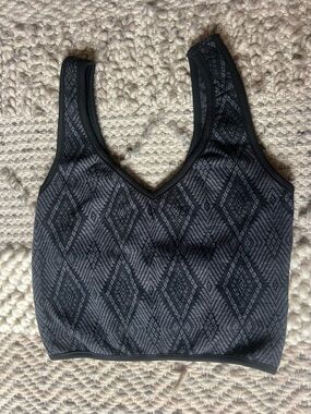 Una Pluma Cropped Tank Top Women Small Organic Cotton Stretch Geometric
